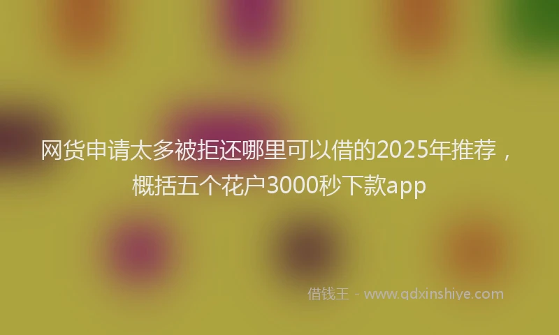 网货申请太多被拒还哪里可以借的2025年推荐，概括五个花户3000秒下款app