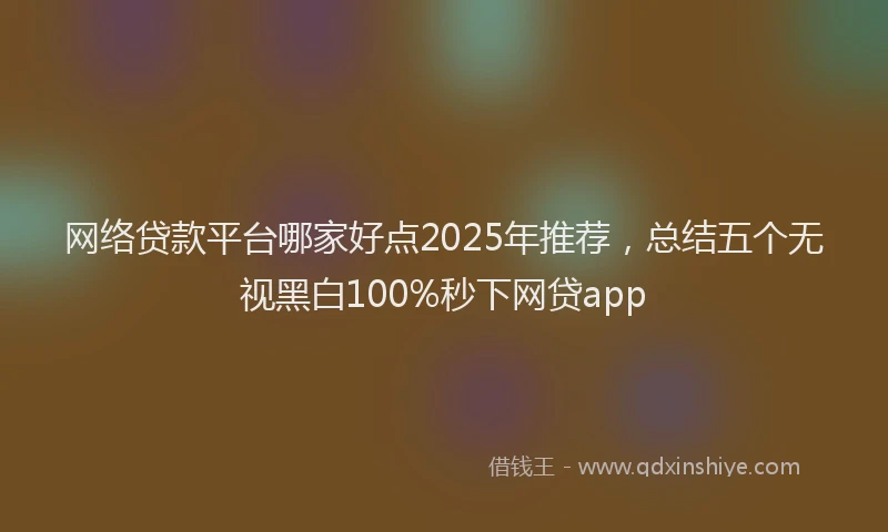 网络贷款平台哪家好点2025年推荐，总结五个无视黑白100%秒下网贷app