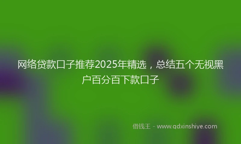 网络贷款口子推荐2025年精选,总结五个无视黑户百分百下款口子