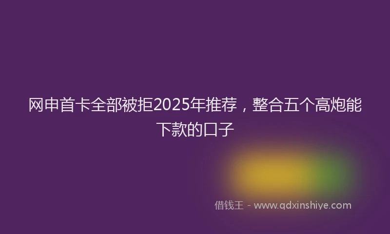 网申首卡全部被拒2025年推荐,整合五个高炮能下款的口子