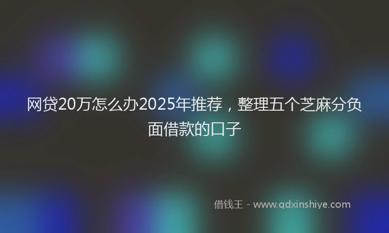 网贷20万怎么办2025年推荐，整理五个芝麻分负面借款的口子