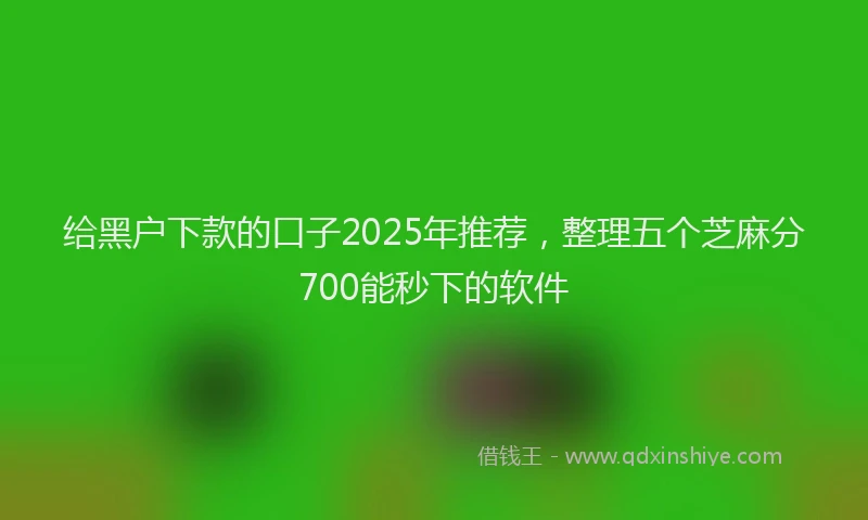 给黑户下款的口子2025年推荐，整理五个芝麻分700能秒下的软件