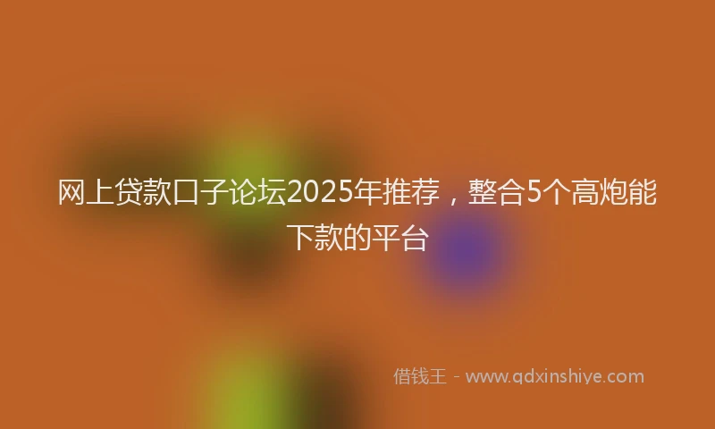网上贷款口子论坛2025年推荐，整合5个高炮能下款的平台