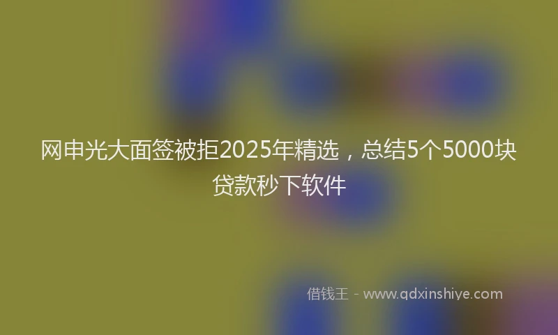 网申光大面签被拒2025年精选,总结5个5000块贷款秒下软件