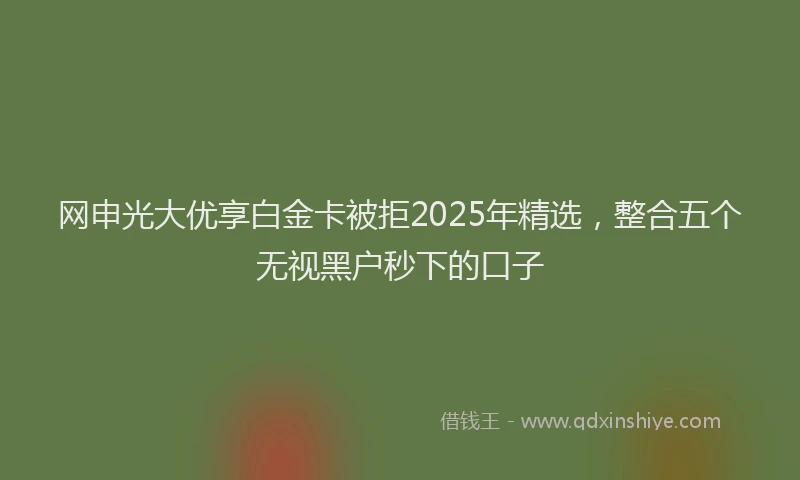网申光大优享白金卡被拒2025年精选，整合五个无视黑户秒下的口子