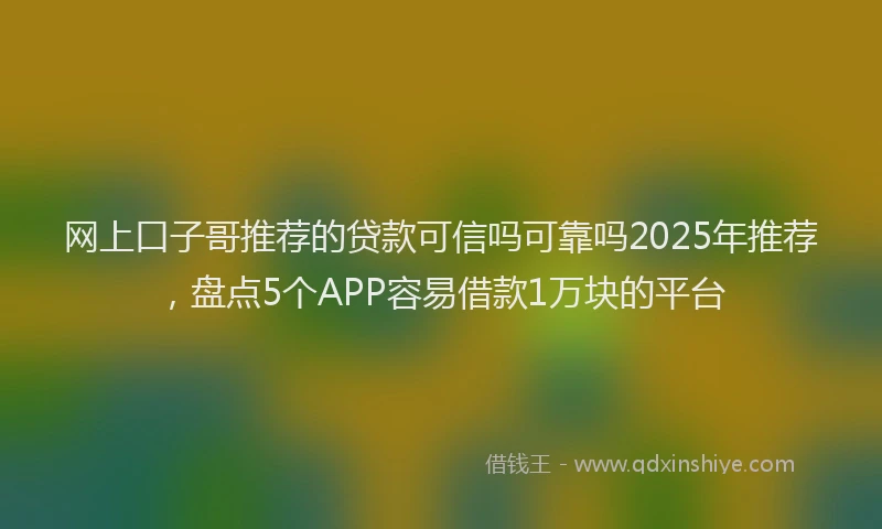 网上口子哥推荐的贷款可信吗可靠吗2025年推荐，盘点5个APP容易借款1万块的平台