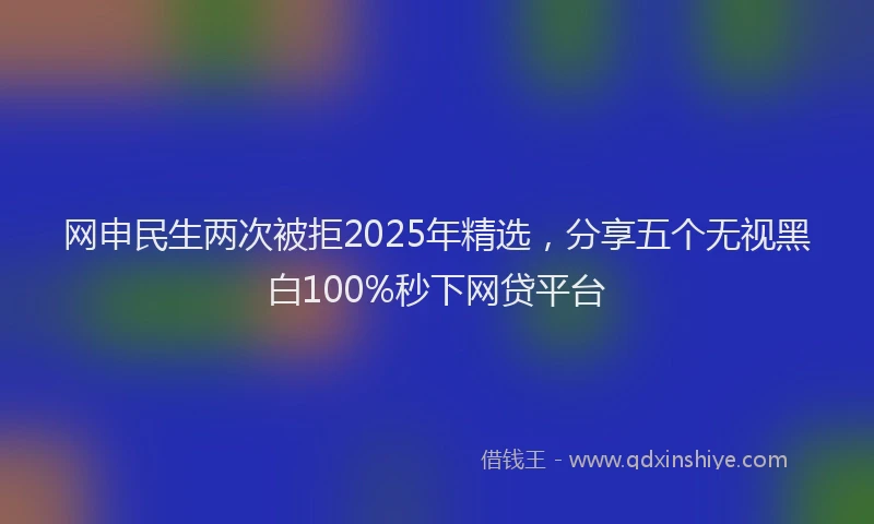 网申民生两次被拒2025年精选，分享五个无视黑白100%秒下网贷平台