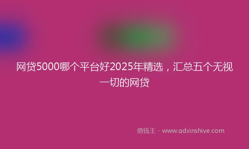 网贷5000哪个平台好2025年精选，汇总五个无视一切的网贷