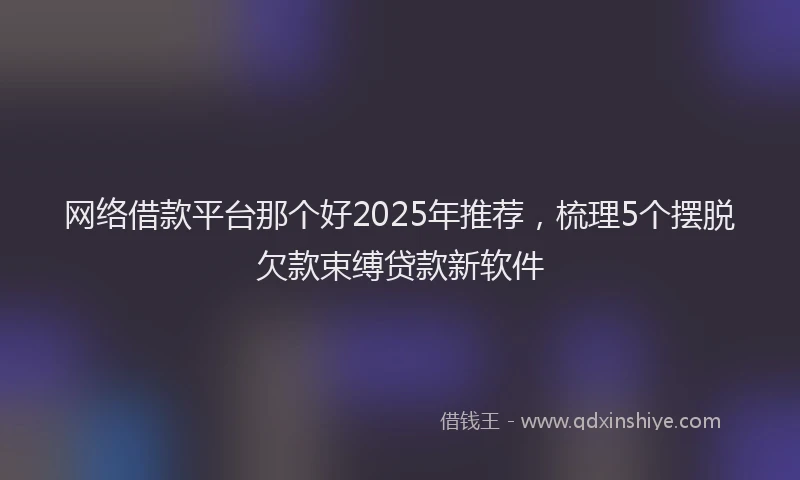 网络借款平台那个好2025年推荐，梳理5个摆脱欠款束缚贷款新软件