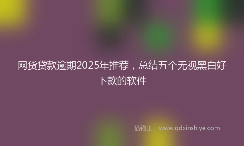 网货贷款逾期2025年推荐，总结五个无视黑白好下款的软件