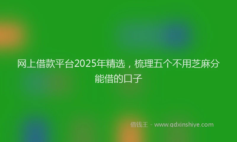 网上借款平台2025年精选，梳理五个不用芝麻分能借的口子