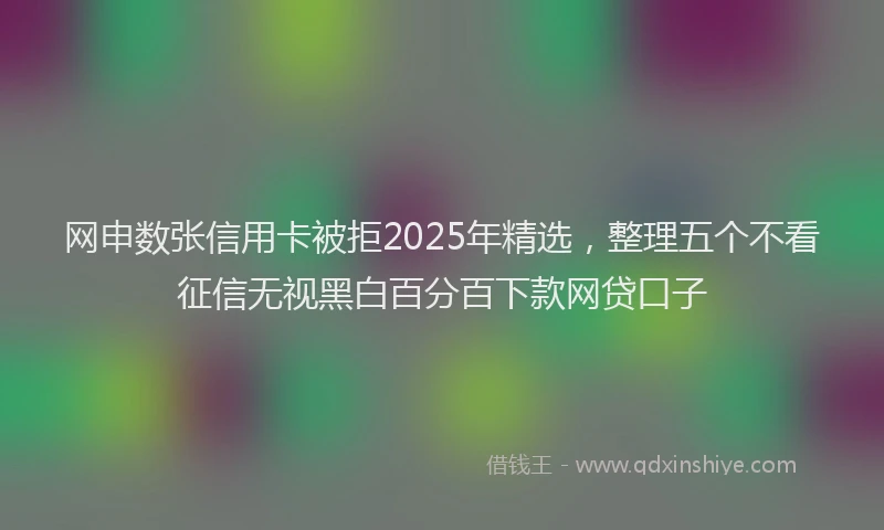 网申数张信用卡被拒2025年精选，整理五个不看征信无视黑白百分百下款网贷口子