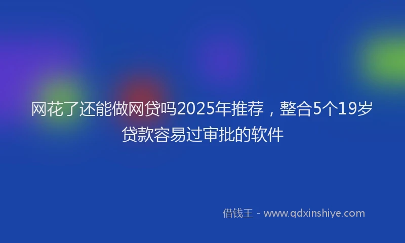 网花了还能做网贷吗2025年推荐，整合5个19岁贷款容易过审批的软件