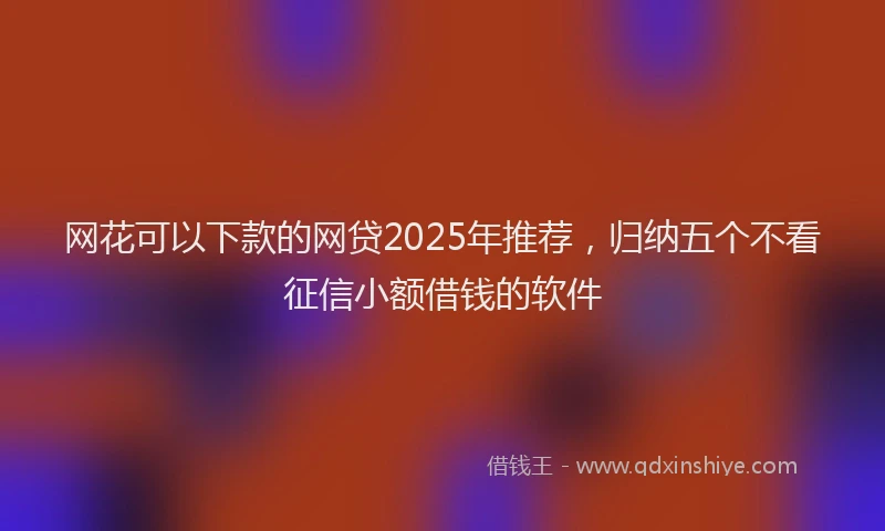 网花可以下款的网贷2025年推荐,归纳五个不看征信小额借钱的软件