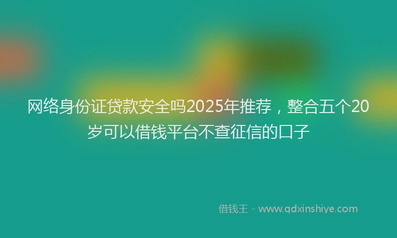 网络身份证贷款安全吗2025年推荐，整合五个20岁可以借钱平台不查征信的口子