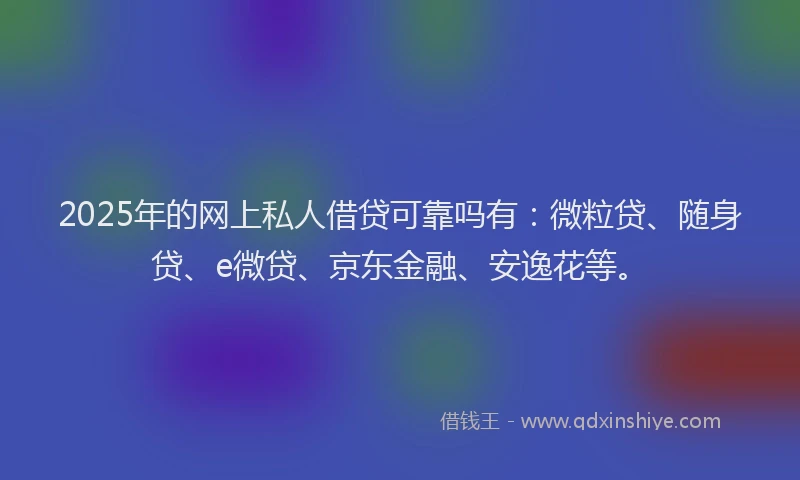 2025年的网上私人借贷可靠吗有：微粒贷、随身贷、e微贷、京东金融、安逸花等。
