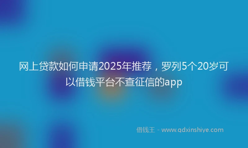 网上贷款如何申请2025年推荐，罗列5个20岁可以借钱平台不查征信的app
