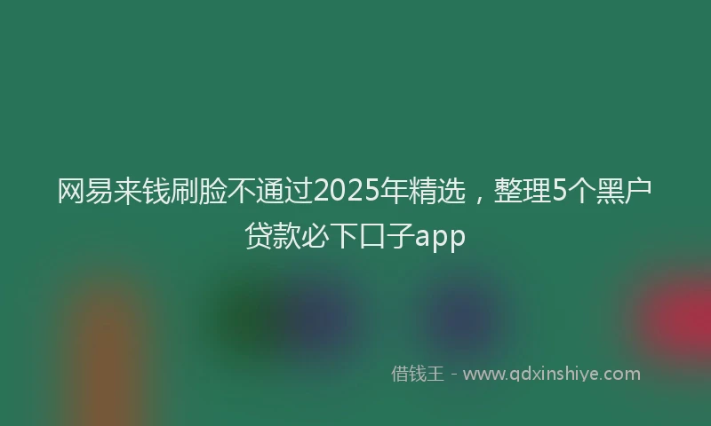 网易来钱刷脸不通过2025年精选，整理5个黑户贷款必下口子app