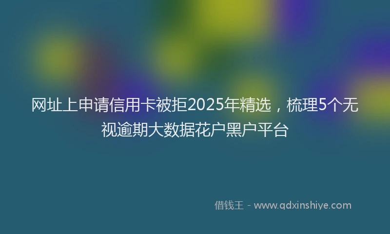 网址上申请信用卡被拒2025年精选，梳理5个无视逾期大数据花户黑户平台