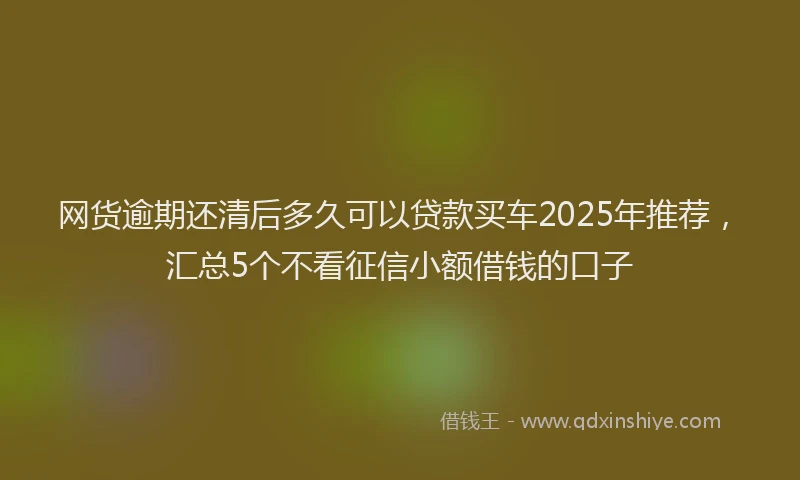 网货逾期还清后多久可以贷款买车2025年推荐，汇总5个不看征信小额借钱的口子