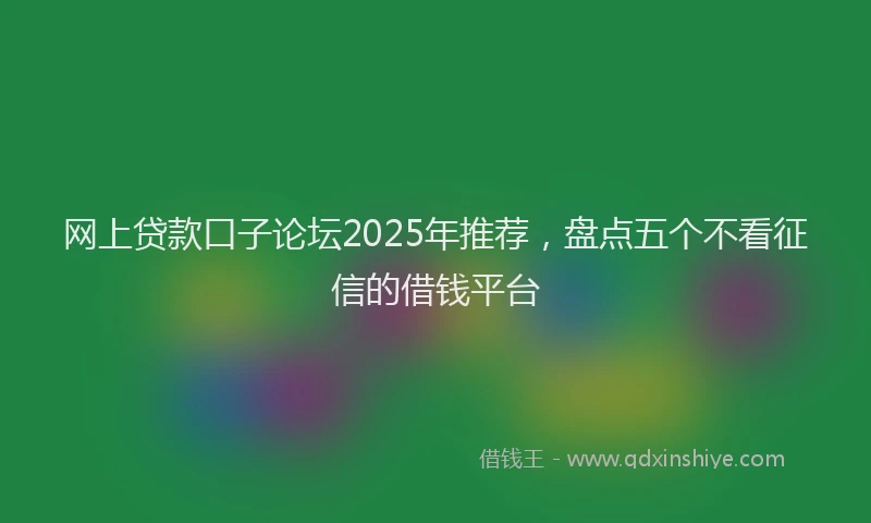 网上贷款口子论坛2025年推荐，盘点五个不看征信的借钱平台