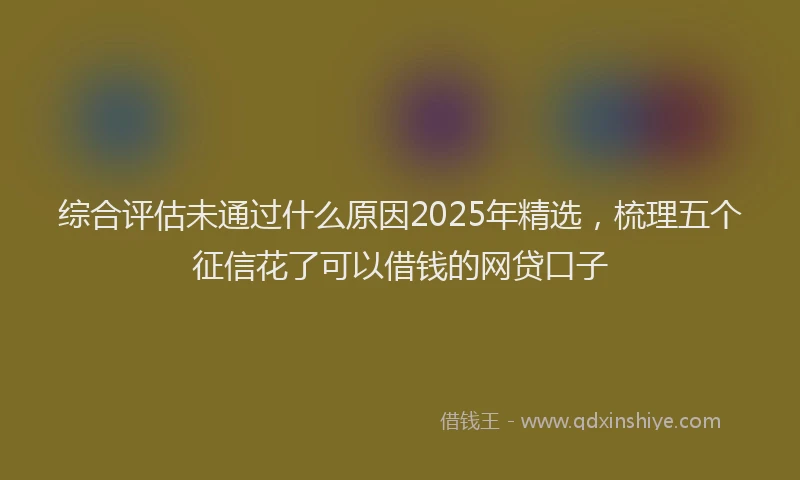 综合评估未通过什么原因2025年精选，梳理五个征信花了可以借钱的网贷口子