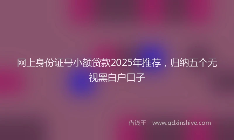 网上身份证号小额贷款2025年推荐，归纳五个无视黑白户口子
