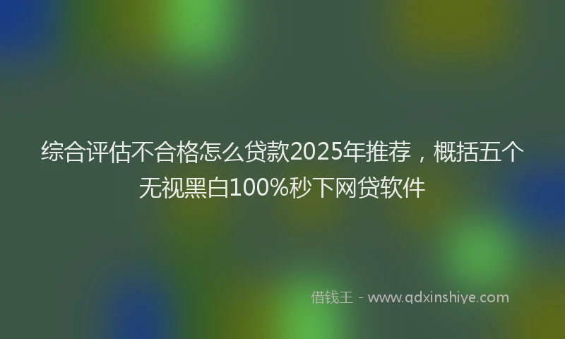 综合评估不合格怎么贷款2025年推荐，概括五个无视黑白100%秒下网贷软件