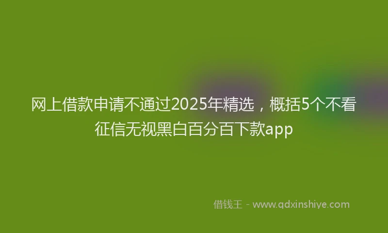 网上借款申请不通过2025年精选，概括5个不看征信无视黑白百分百下款app