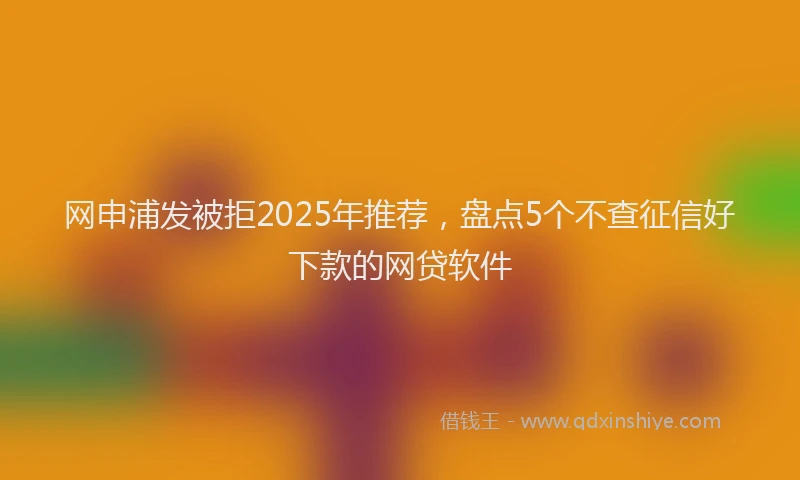网申浦发被拒2025年推荐,盘点5个不查征信好下款的网贷软件