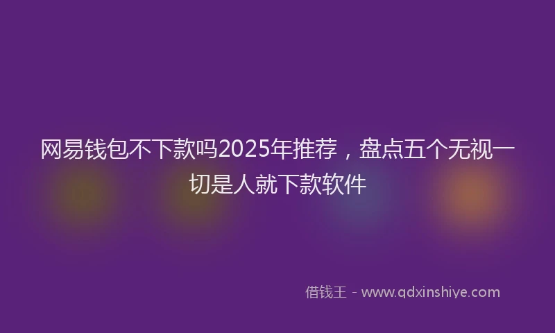 网易钱包不下款吗2025年推荐，盘点五个无视一切是人就下款软件