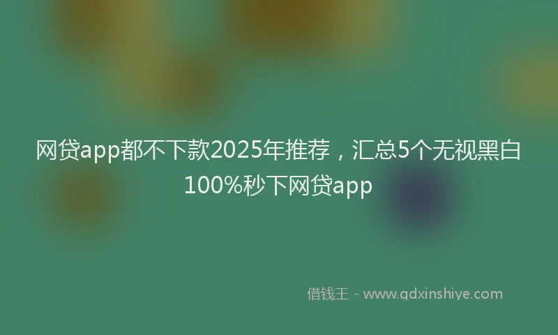 网贷app都不下款2025年推荐，汇总5个无视黑白100%秒下网贷app