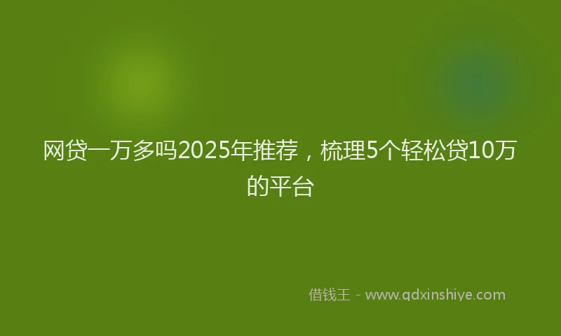 网贷一万多吗2025年推荐，梳理5个轻松贷10万的平台
