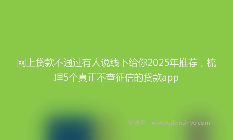 网上贷款不通过有人说线下给你2025年推荐，梳理5个真正不查征信的贷款app