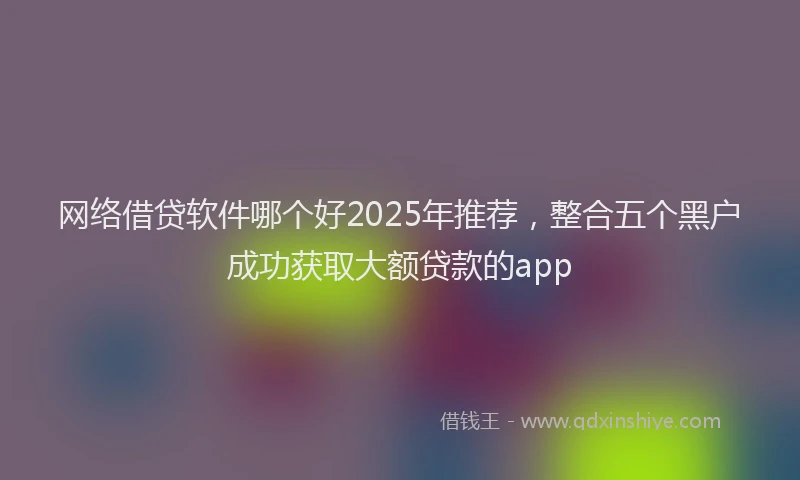 网络借贷软件哪个好2025年推荐，整合五个黑户成功获取大额贷款的app