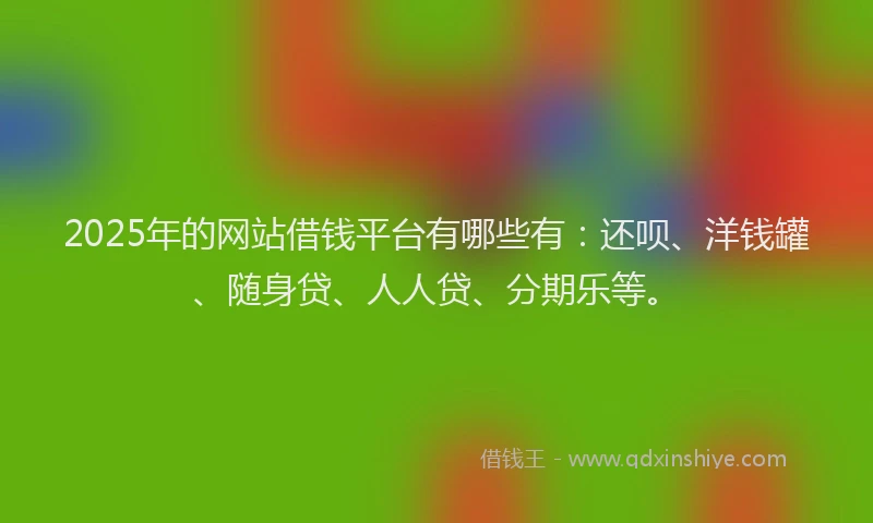 2025年的网站借钱平台有哪些有：还呗、洋钱罐、随身贷、人人贷、分期乐等。