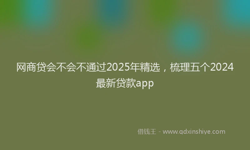 网商贷会不会不通过2025年精选，梳理五个2024最新贷款app