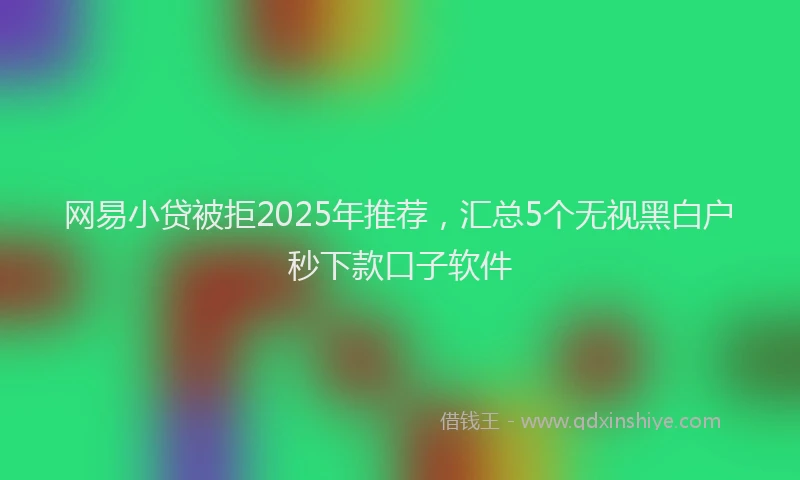 网易小贷被拒2025年推荐，汇总5个无视黑白户秒下款口子软件