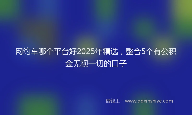 网约车哪个平台好2025年精选,整合5个有公积金无视一切的口子