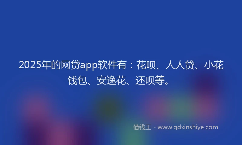 2025年的网贷app软件有：花呗、人人贷、小花钱包、安逸花、还呗等。