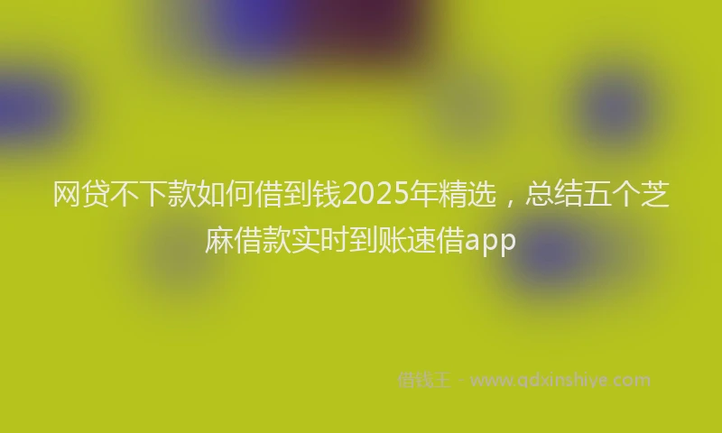 网贷不下款如何借到钱2025年精选，总结五个芝麻借款实时到账速借app