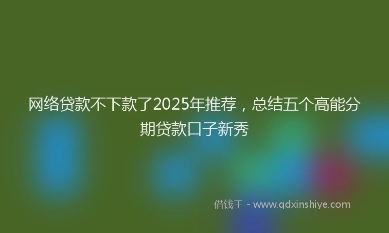 网络贷款不下款了2025年推荐，总结五个高能分期贷款口子新秀