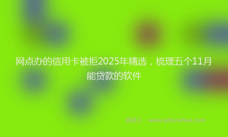 网点办的信用卡被拒2025年精选，梳理五个11月能贷款的软件