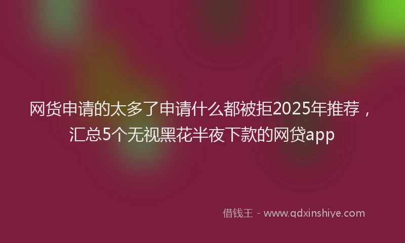 网货申请的太多了申请什么都被拒2025年推荐，汇总5个无视黑花半夜下款的网贷app
