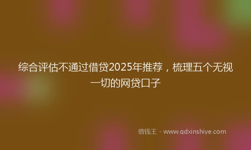 综合评估不通过借贷2025年推荐，梳理五个无视一切的网贷口子