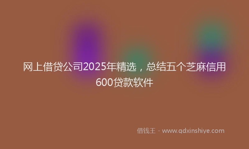 网上借贷公司2025年精选，总结五个芝麻信用600贷款软件