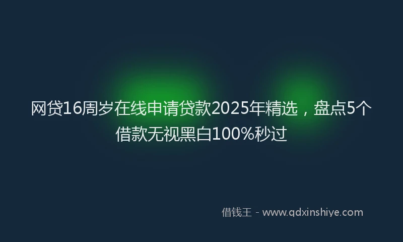 网贷16周岁在线申请贷款2025年精选，盘点5个借款无视黑白100%秒过