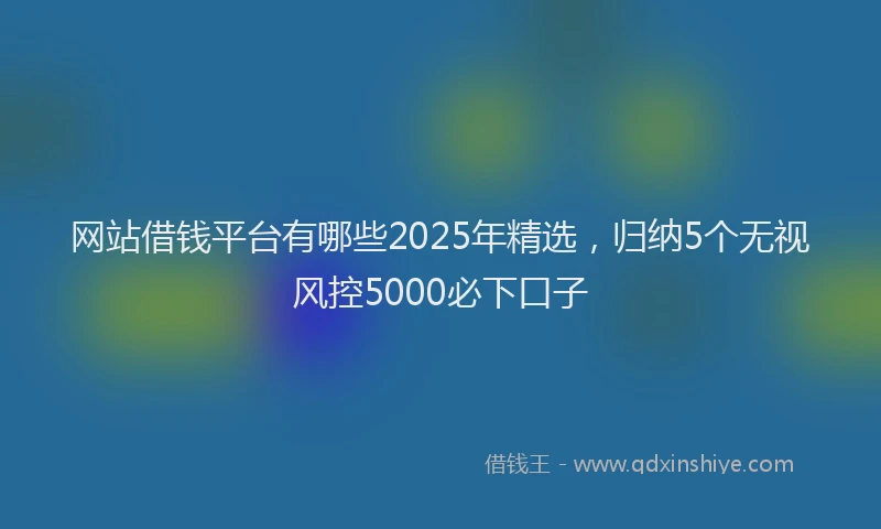 网站借钱平台有哪些2025年精选，归纳5个无视风控5000必下口子