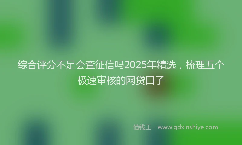 综合评分不足会查征信吗2025年精选，梳理五个极速审核的网贷口子