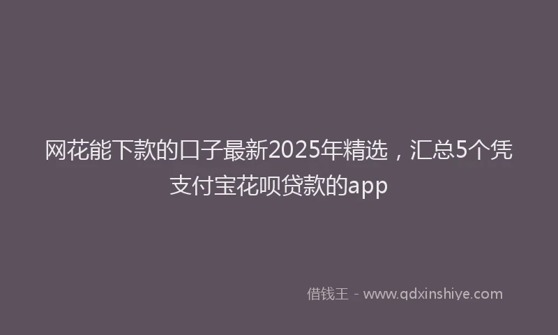 网花能下款的口子最新2025年精选，汇总5个凭支付宝花呗贷款的app
